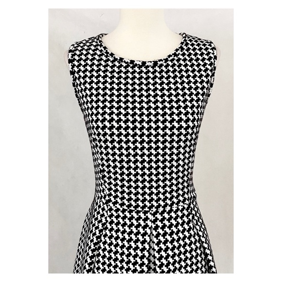Calvin Klein Houndstooth Plaid Fit & Flare Dress - Picture 3 of 11